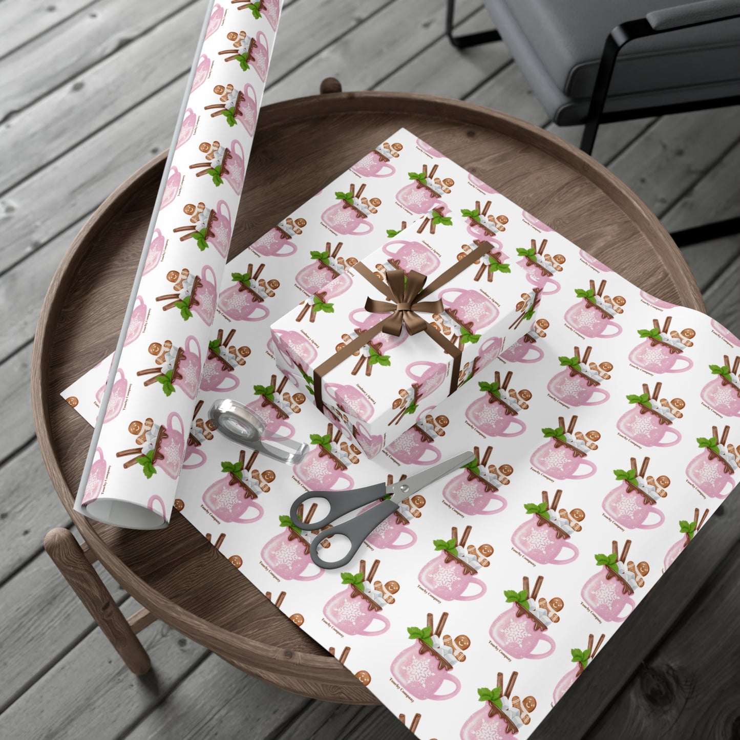 Pink Gingerbread Gift Wrap Papers