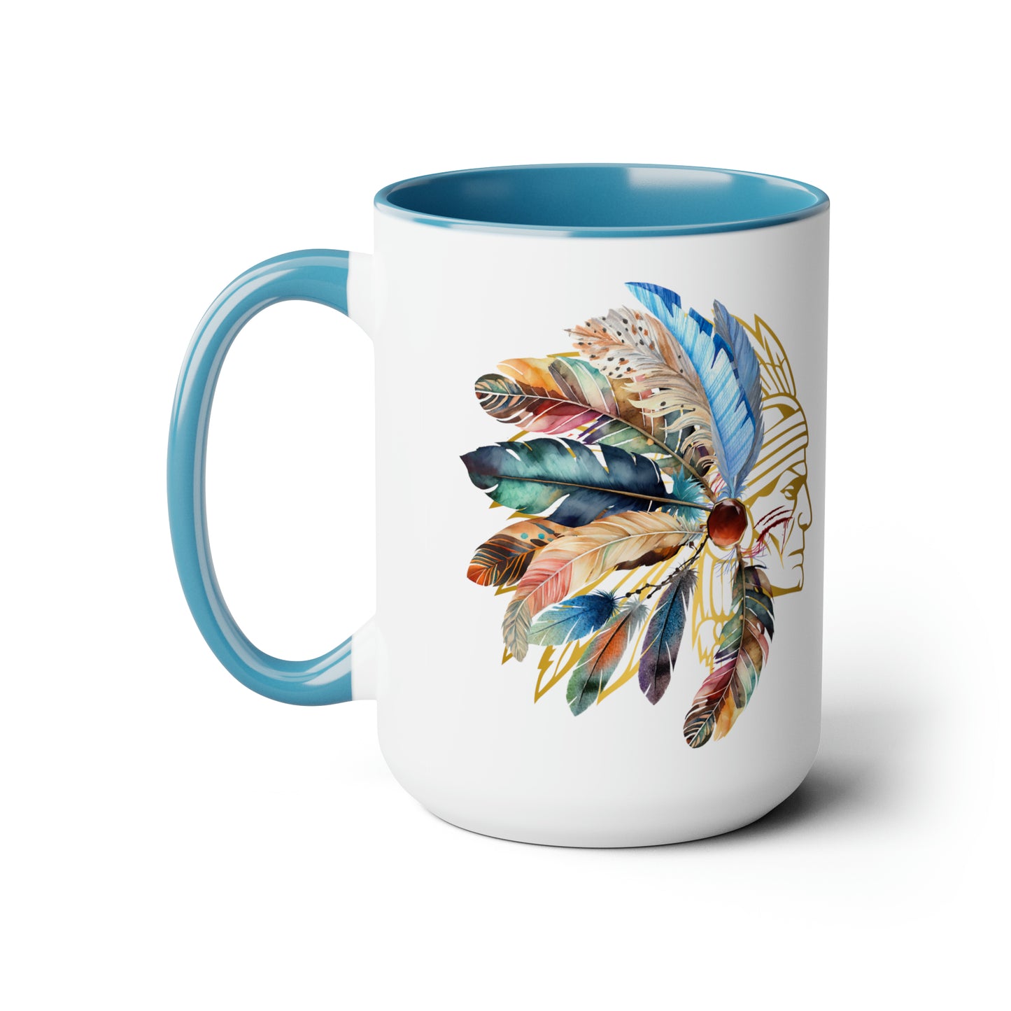 Mighty Indian, Two-Tone Coffee Mugs, 15oz