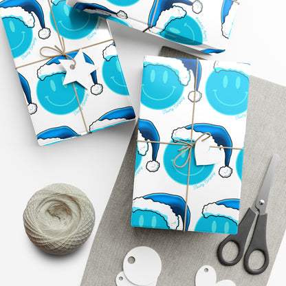 Blue Face Santa Gift Wrap Papers