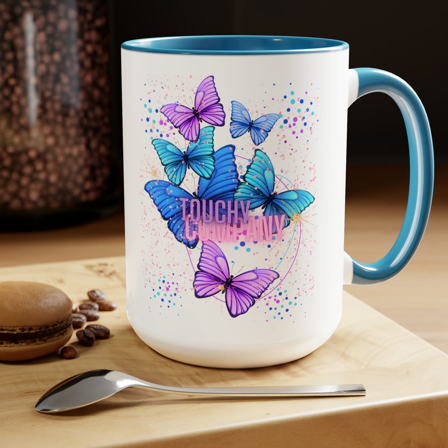 Tropical Butterfly, Two-Tone Coffee Mugs, 15oz