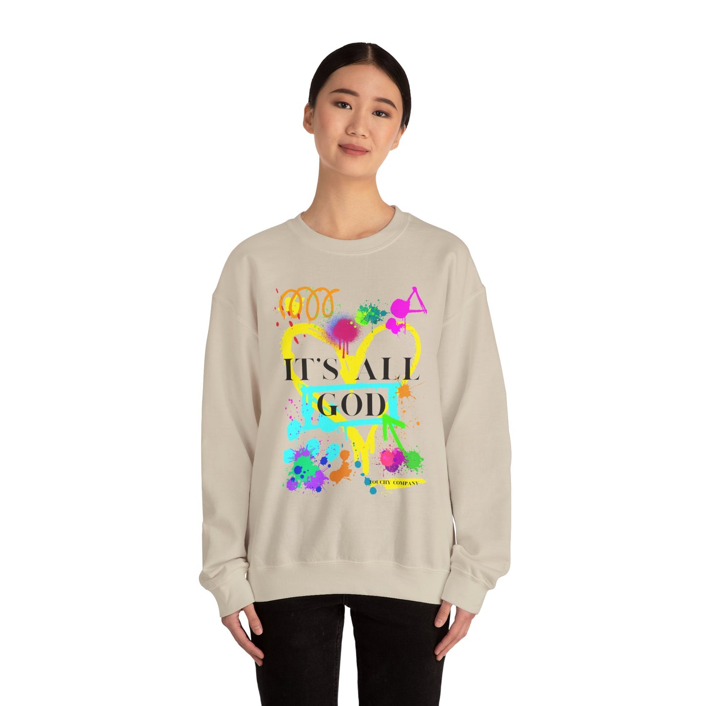 It's All God Paint Splat #1 Unisex Heavy Blend™ Crewneck Sweatshirt