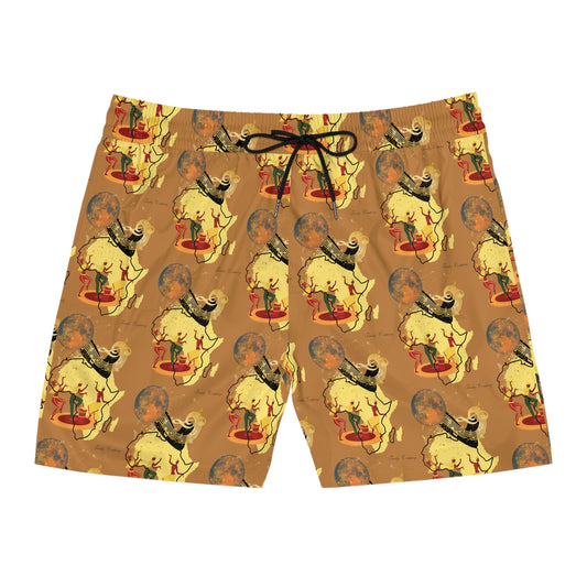 African Dance, Mid-Length Swim Shorts