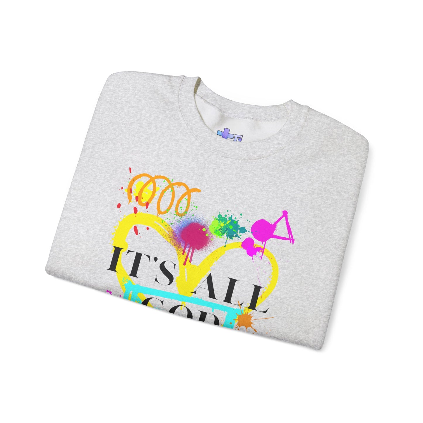 It's All God Paint Splat #1 Unisex Heavy Blend™ Crewneck Sweatshirt