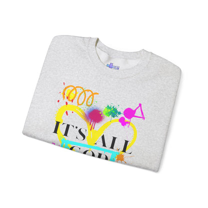 It's All God Paint Splat #1 Unisex Heavy Blend™ Crewneck Sweatshirt