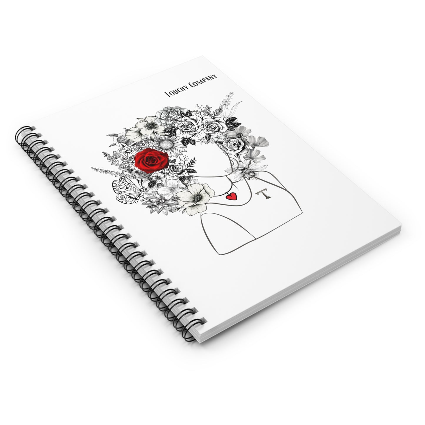 Red Rose, Spiral Notebook - Ruled Line