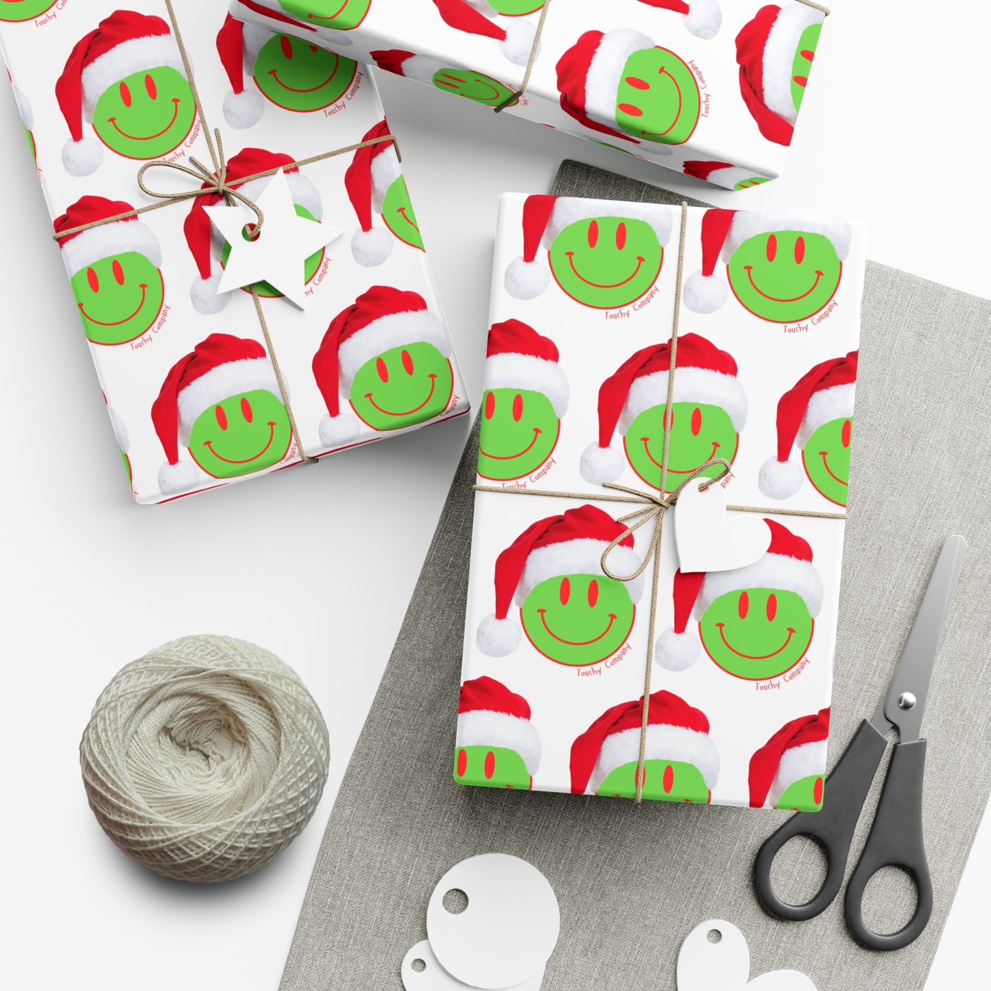 Green Face Gift Wrap Papers