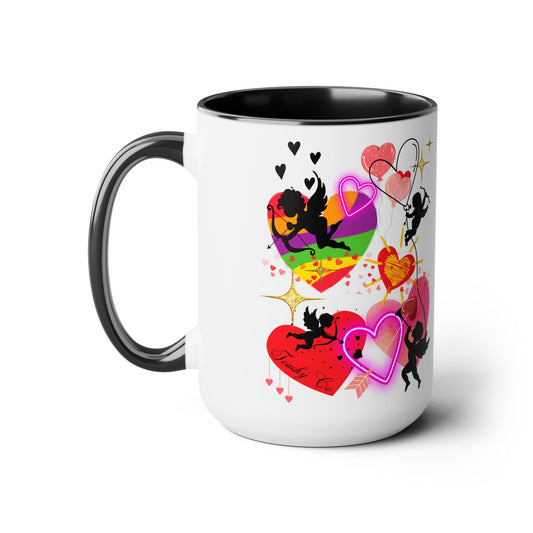 Cupid Love, Two-Tone Coffee Mugs, 15oz