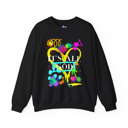 It's All God Paint Splat #1 Unisex Heavy Blend™ Crewneck Sweatshirt