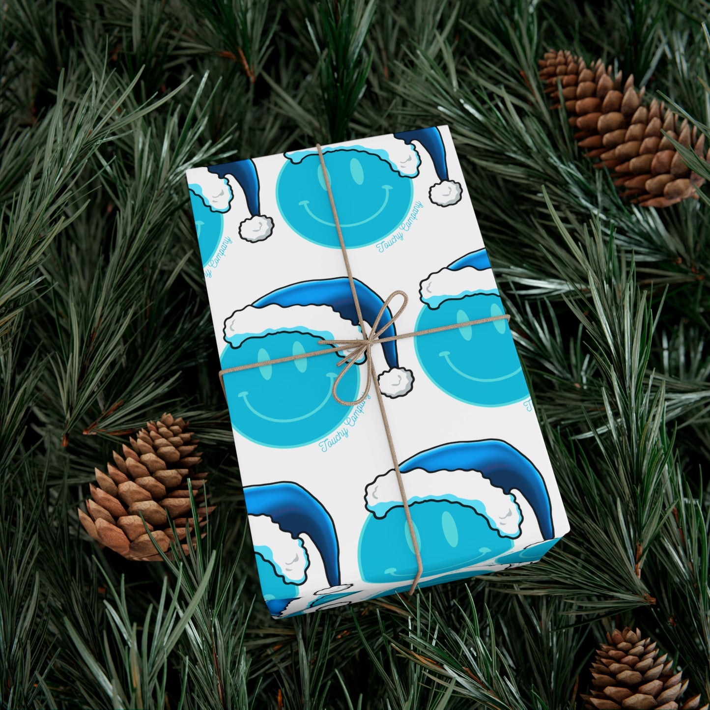 Blue Face Santa Gift Wrap Papers