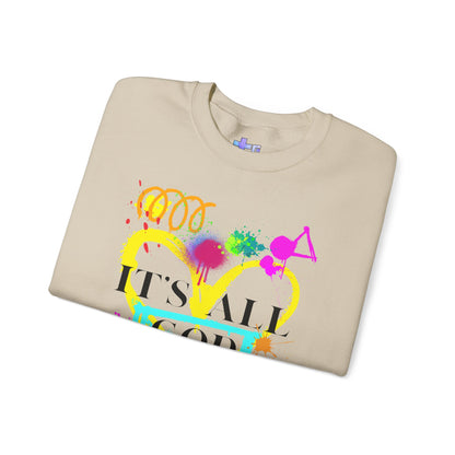 It's All God Paint Splat #1 Unisex Heavy Blend™ Crewneck Sweatshirt