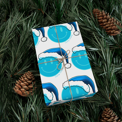 Blue Face Santa Gift Wrap Papers