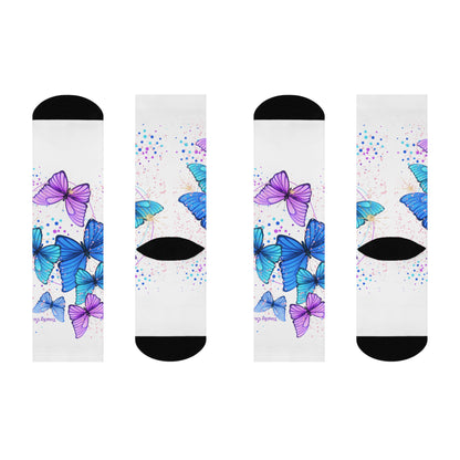 Tropical Butterfly Crew Socks