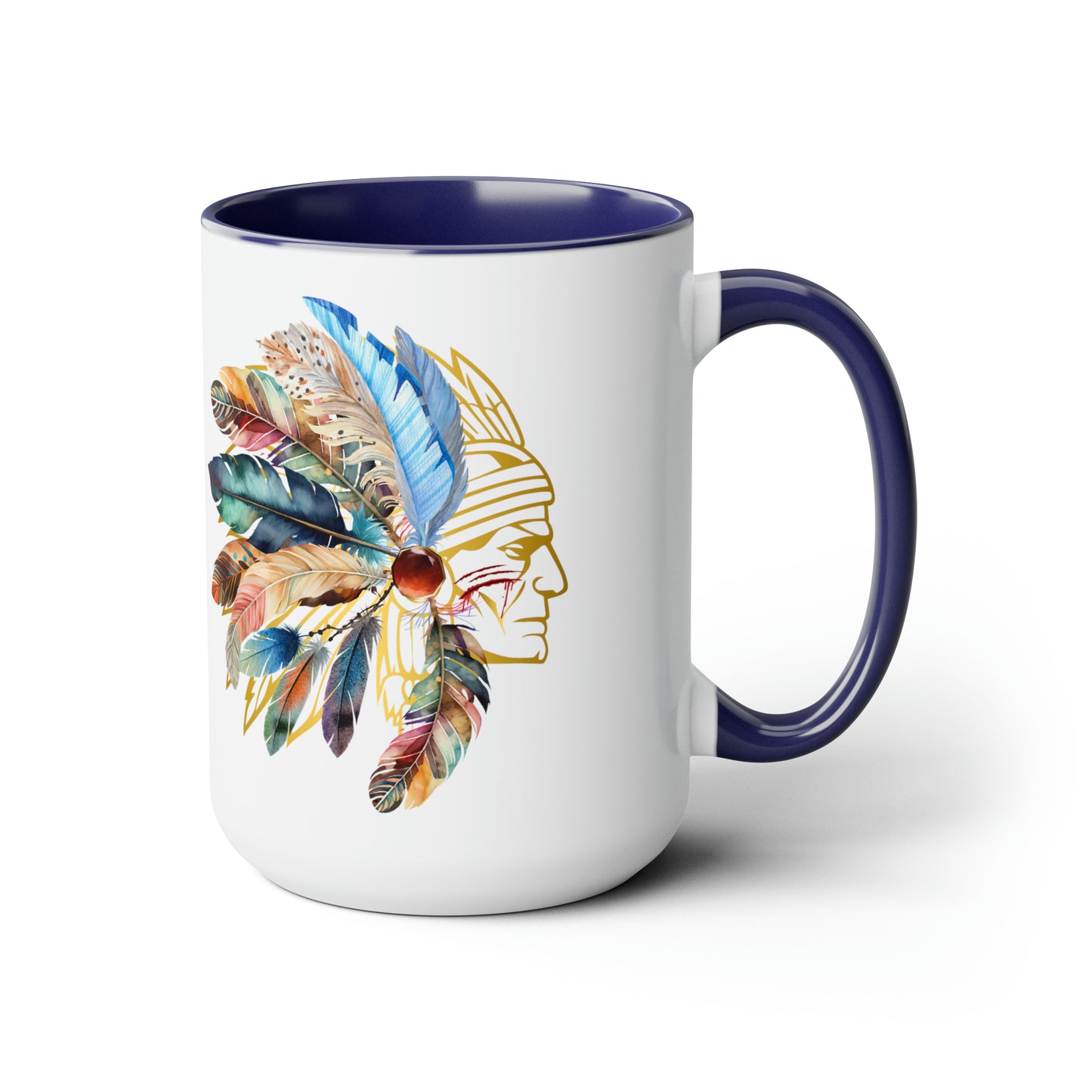 Mighty Indian, Two-Tone Coffee Mugs, 15oz