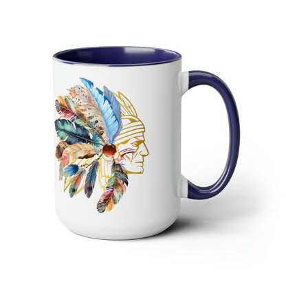 Mighty Indian, Two-Tone Coffee Mugs, 15oz