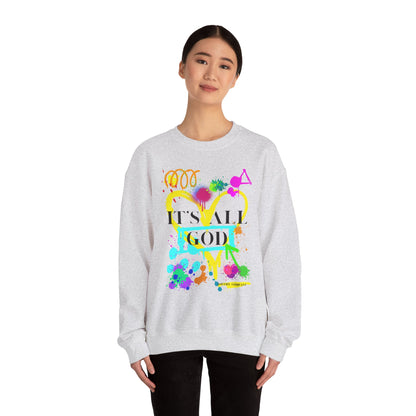 It's All God Paint Splat #1 Unisex Heavy Blend™ Crewneck Sweatshirt