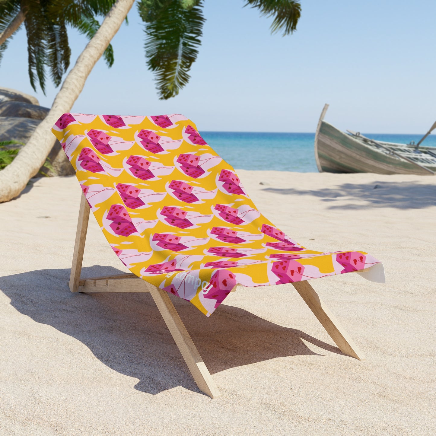 Pink Dice Beach Towel