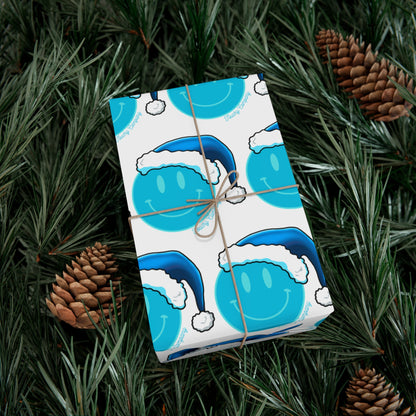 Blue Face Santa Gift Wrap Papers