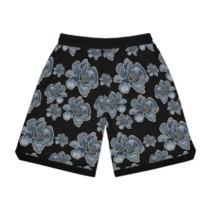 Denim Rose Basketball Rib Shorts