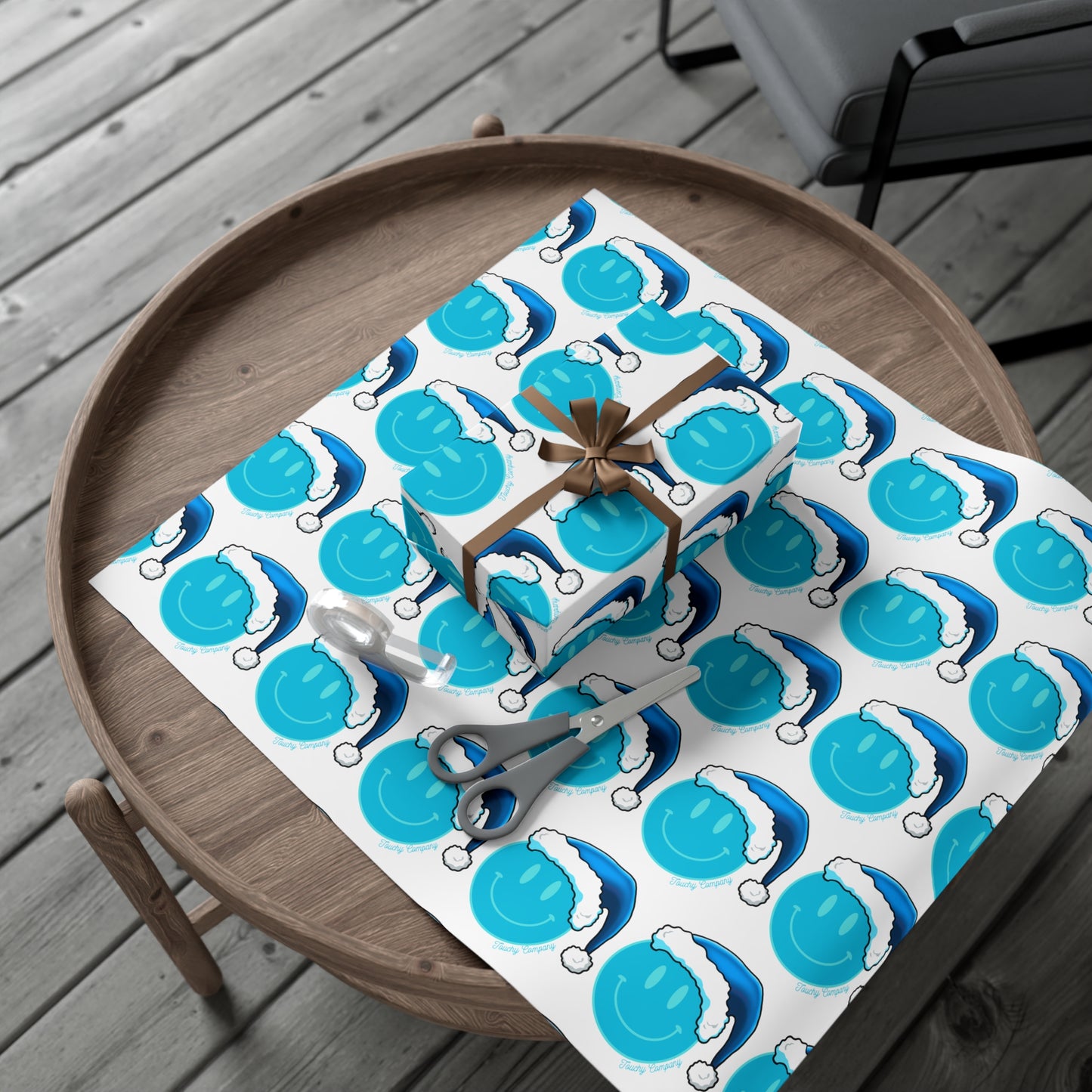 Blue Face Santa Gift Wrap Papers