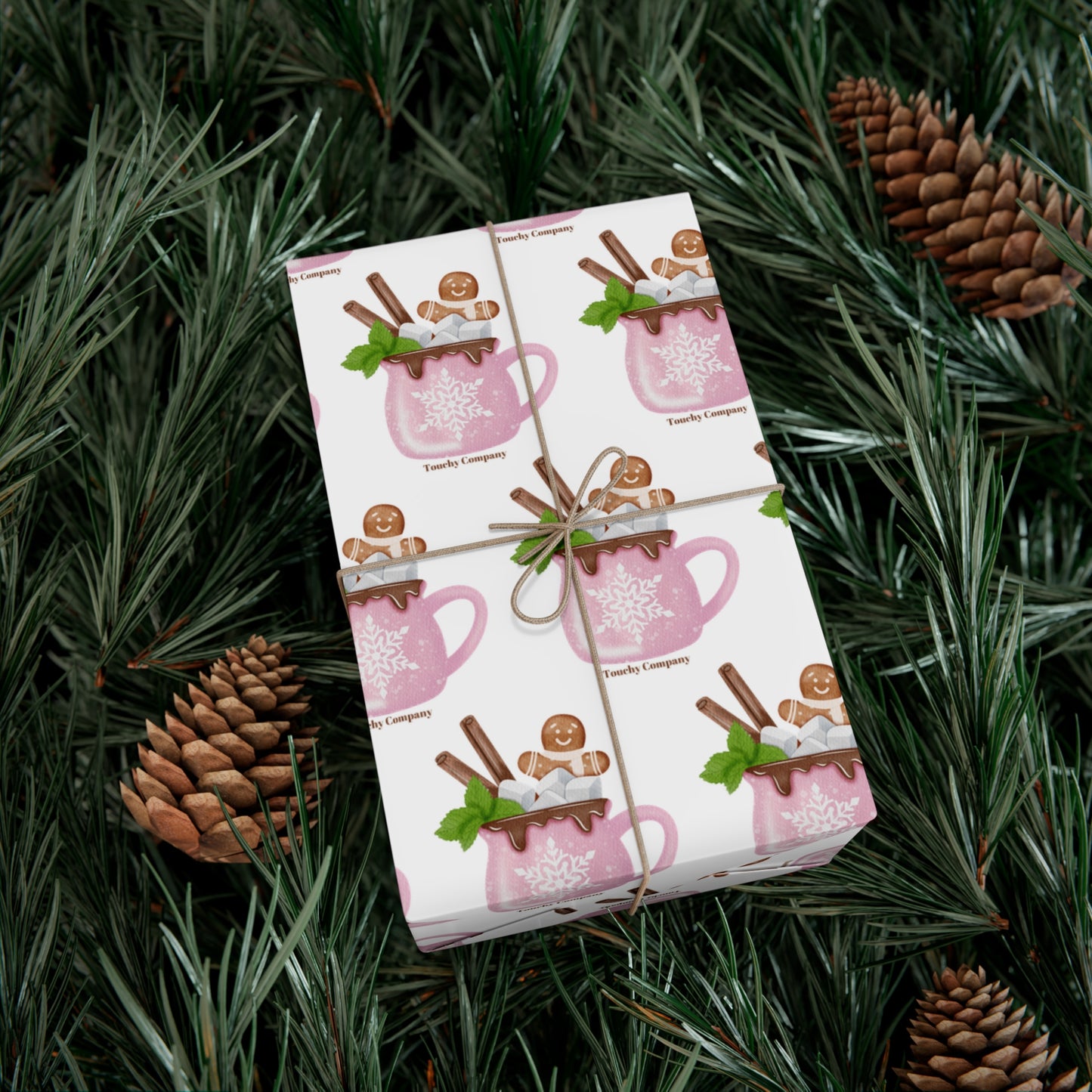 Pink Gingerbread Gift Wrap Papers