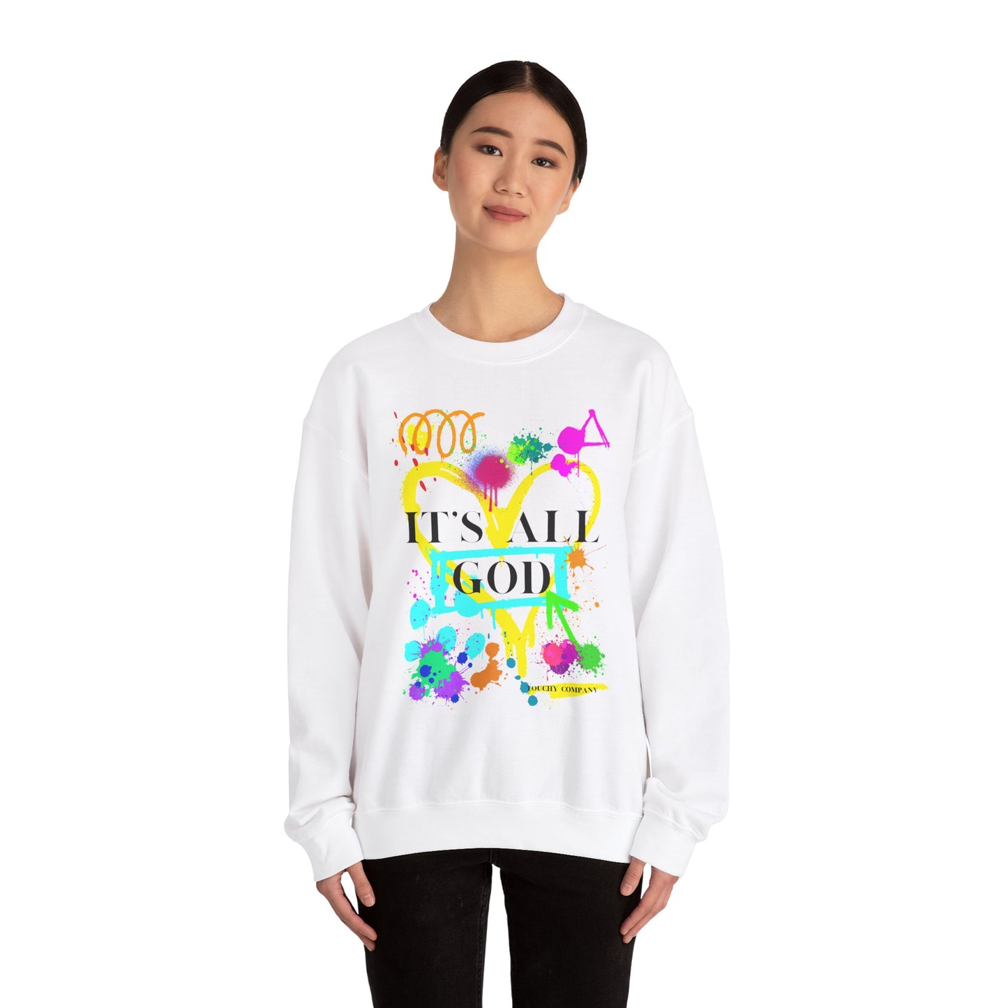 It's All God Paint Splat #1 Unisex Heavy Blend™ Crewneck Sweatshirt