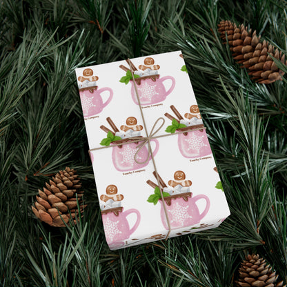 Pink Gingerbread Gift Wrap Papers