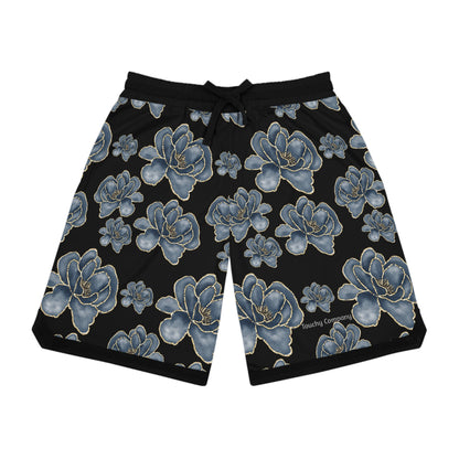 Denim Rose Basketball Rib Shorts