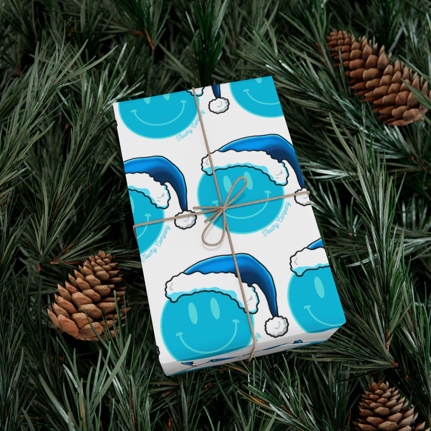 Blue Face Santa Gift Wrap Papers