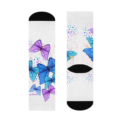 Tropical Butterfly Crew Socks