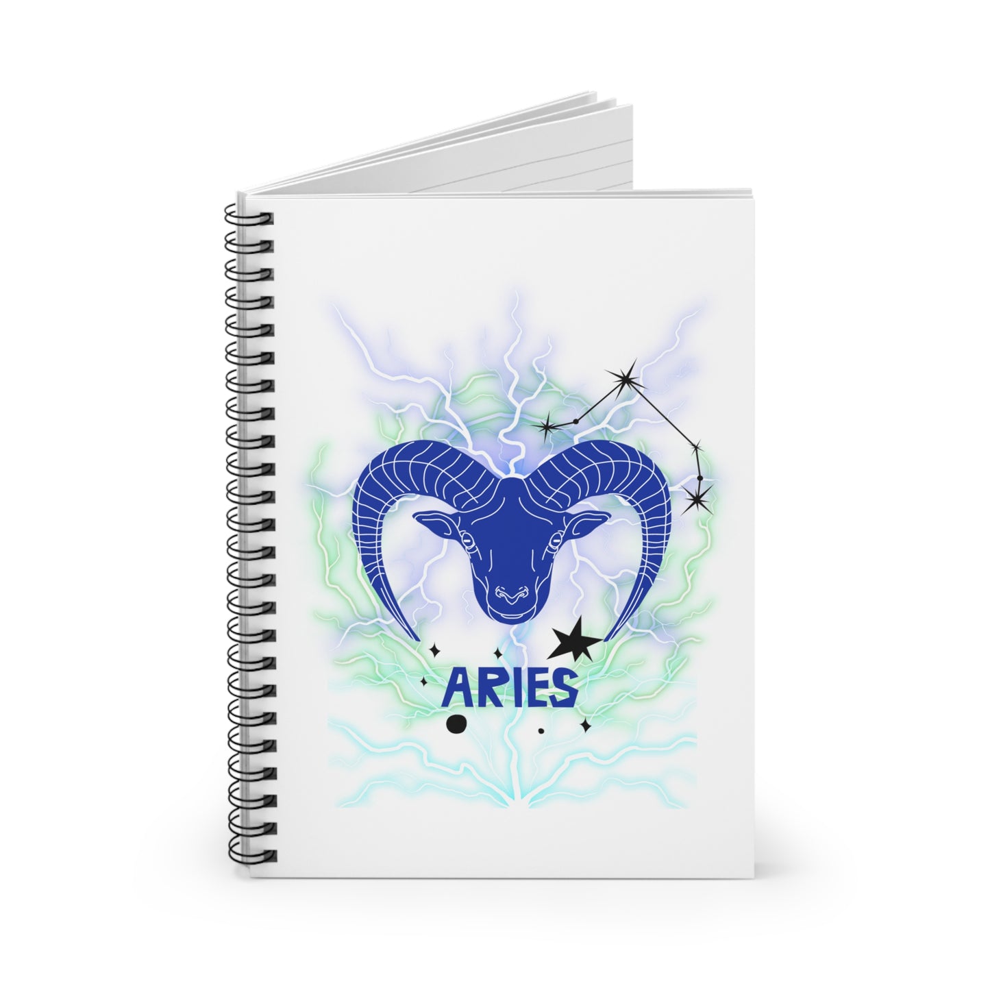 Aries Vibes, Spiral Notebook - Ruled Line