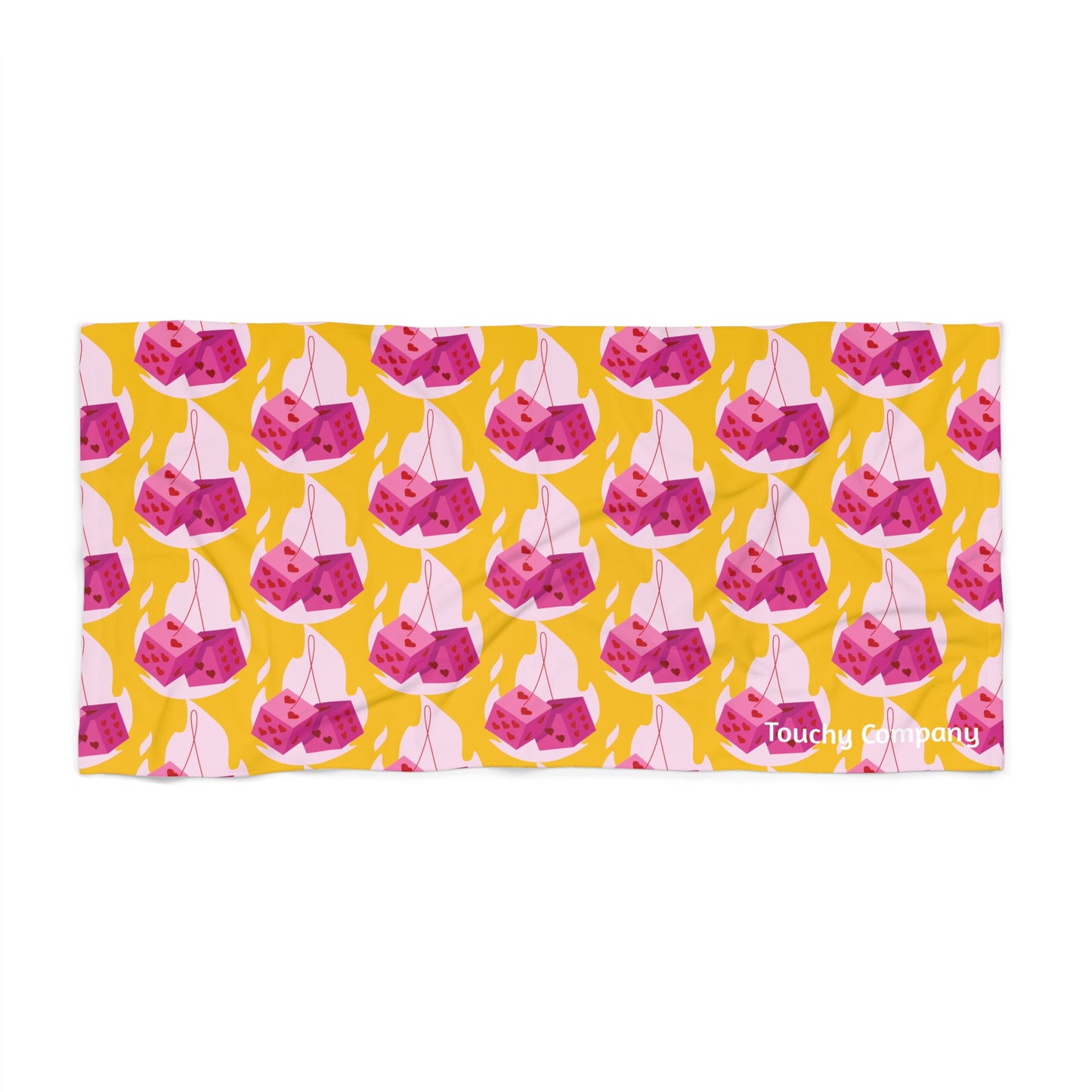 Pink Dice Beach Towel