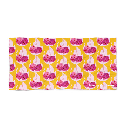 Pink Dice Beach Towel