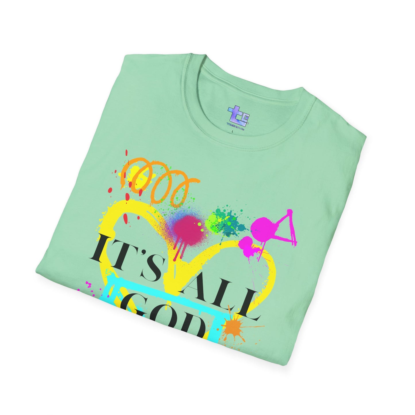 It's  All God Paint Splat #1 Unisex Softstyle T-Shirt