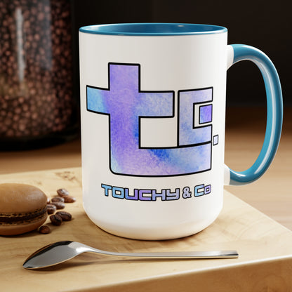 Touchy Logo, Two-Tone Coffee Mugs, 15oz